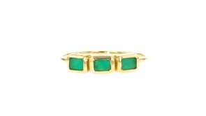 .40 ct. t.w. Emerald Three-Stone Ring in 14kt Yellow Gold