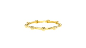 Italian 14kt Yellow Gold Beaded Station Ring