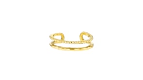 14kt Yellow Gold Two-Row Single Ear Cuff