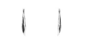 Onyx Leaf-Pattern Hoop Earrings in Sterling Silver
