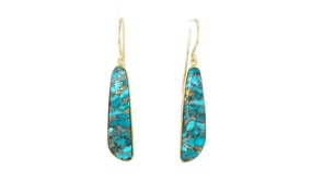 Turquoise Drop Earrings in 18kt Gold Over Sterling