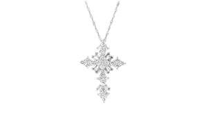 3.20 ct. t.w. CZ Crucifix Pendant Necklace in Sterling Silver