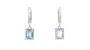 2.60 ct. t.w. Sky Blue Topaz Drop Earrings with White Topaz in Sterling Silver