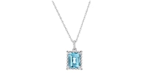 3.00 Carat Sky Blue Topaz Pendant Necklace with White Topaz in Sterling Silver