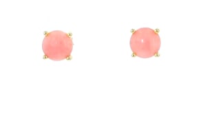 Pink Coral Stud Earrings in 18kt Gold Over Sterling
