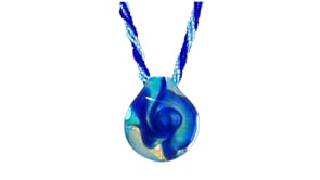 Italian Blue Murano Glass Multi-Strand Pendant Necklace with 18kt Gold Over Sterling