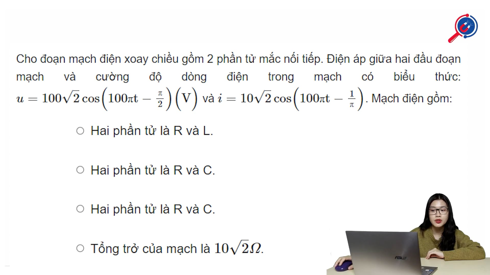 Xác định thành phần có trong mạch điện