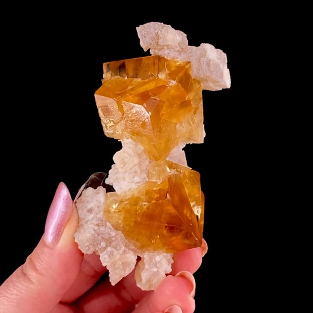 Calcite (imitating Fluorite) with Quartz