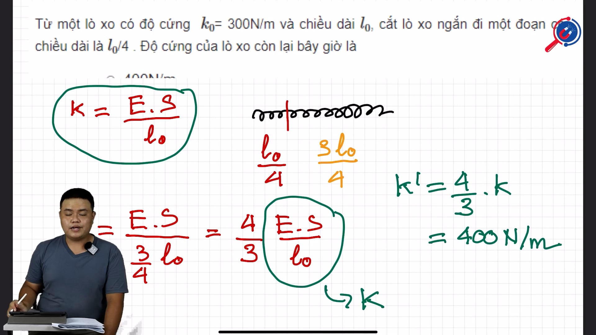Độ cứng của lò xo sau khi bị cắt ngắn đi