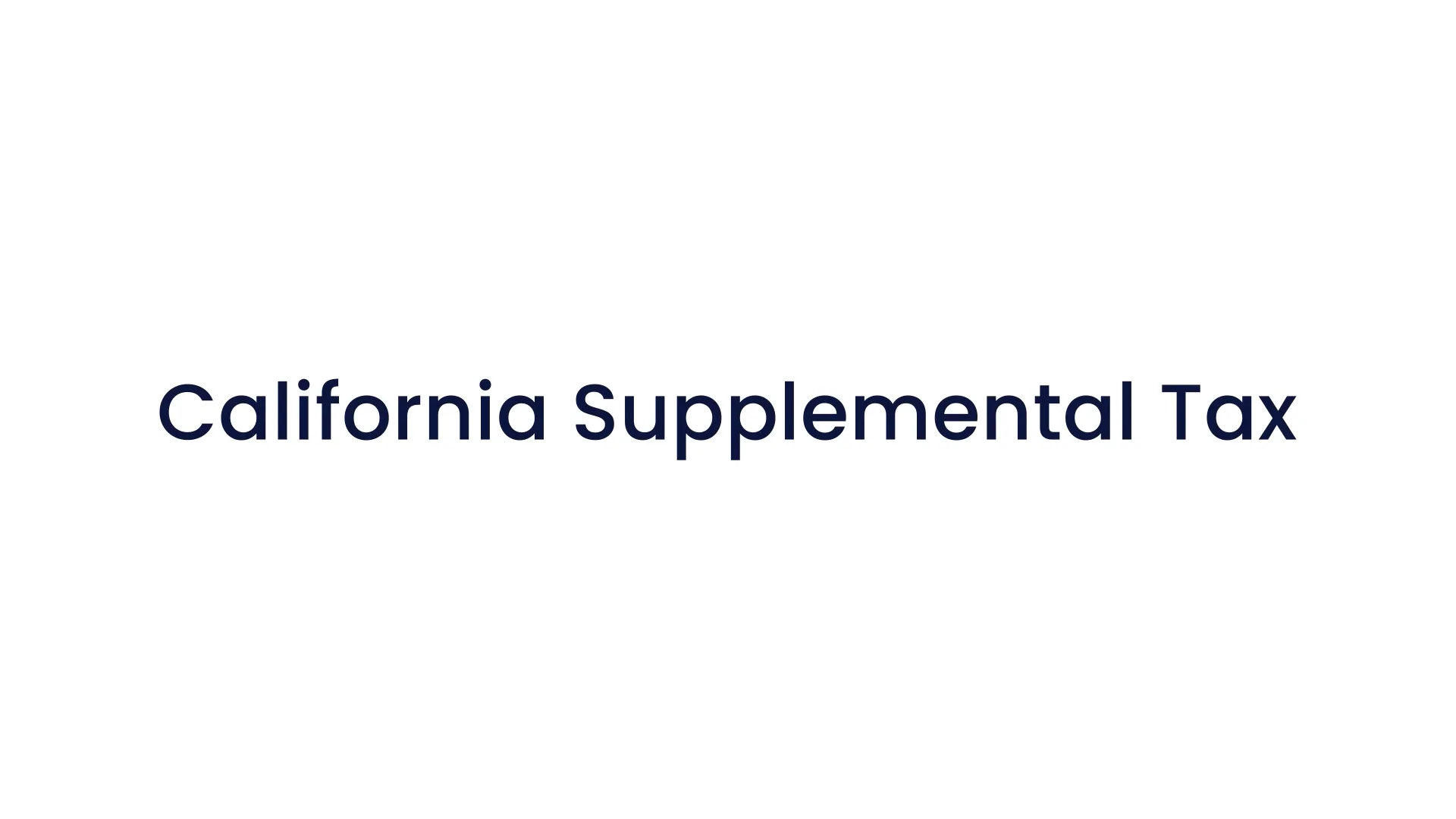 NAF Education - California Supplemental Tax