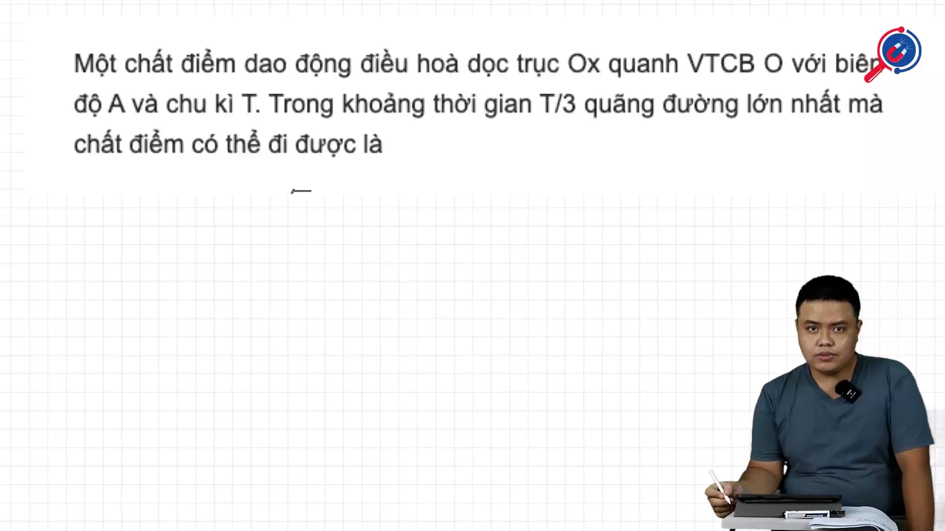 Quãng đường lớn nhất vật đi được trong T/3