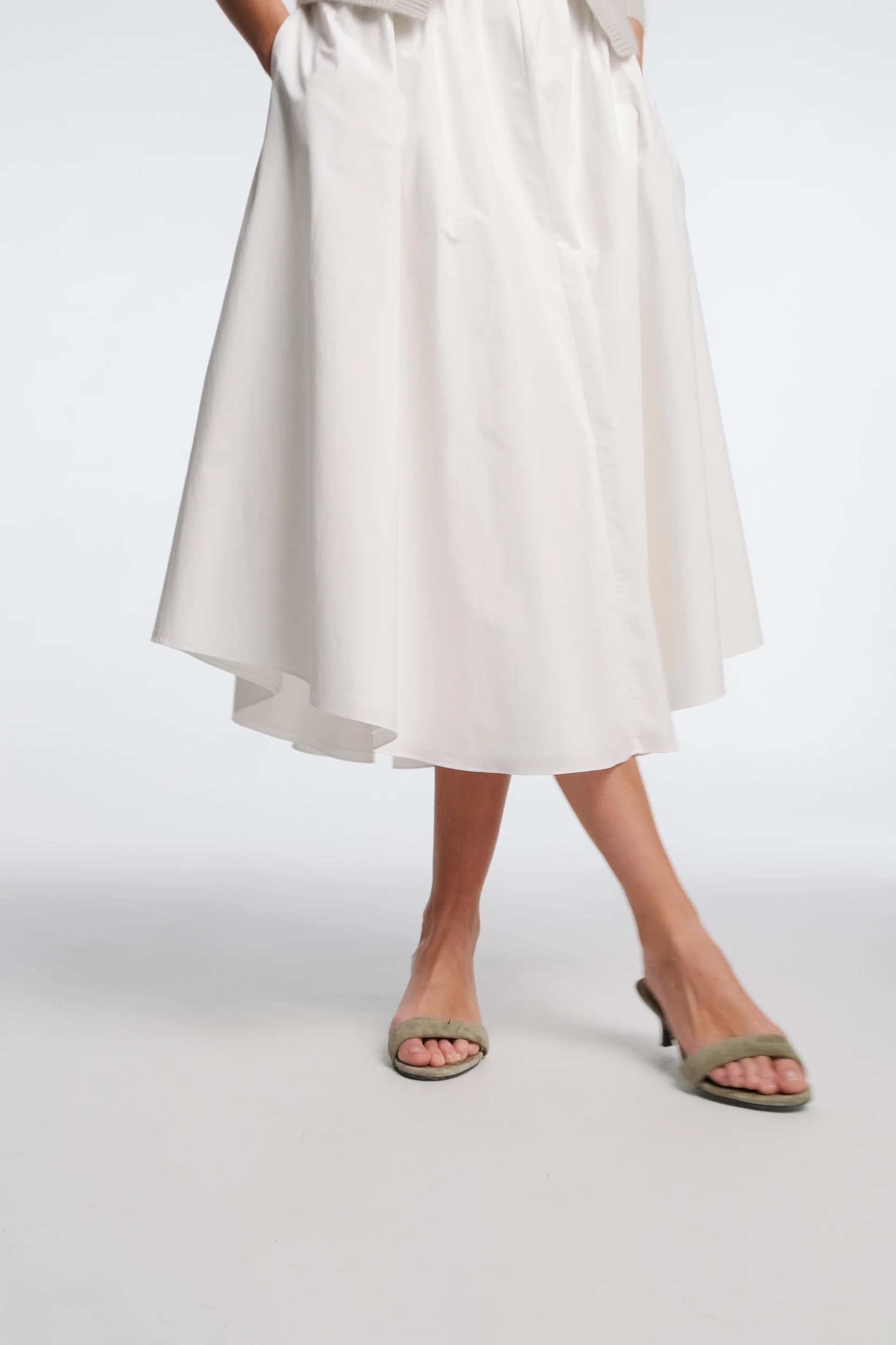 【THE MOZZ】Coty Shirring Draped Skirt Draped D-Ring Wrap Skirt in Dresses & Skirts | Vince