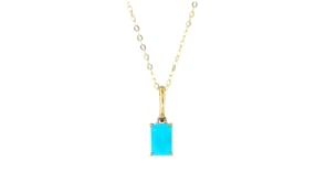 Turquoise Pendant in 10kt Yellow Gold