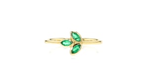 .20 ct. t.w. Emerald Leaf Ring in 10kt Yellow Gold
