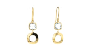 2.20 ct. t.w. Sky Blue Topaz Geometric Drop Earrings in 10kt Yellow Gold