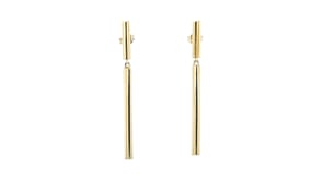 10kt Yellow Gold Linear Bar Drop Earrings