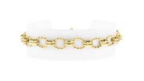 10kt Yellow Gold Roped Oval-Link Bracelet
