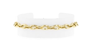 10kt Yellow Gold Flat Oval-Link Bracelet