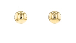 Italian 9mm 10kt Yellow Gold Flat Ball Stud Earrings