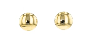Italian 11.5mm 10kt Yellow Gold Flat Ball Stud Earrings