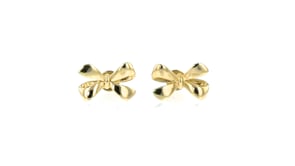 10kt Yellow Gold Bow Flat-Back Stud Earrings