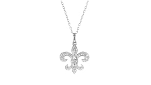 .20 ct. t.w. Diamond Fleur-De-Lis Pendant Necklace in Sterling Silver