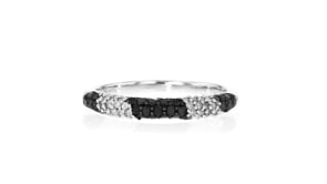 .50 ct. t.w. Black and White Diamond Striped Ring in Sterling Silver
