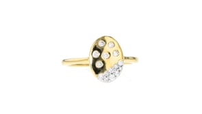 .20 ct. t.w. Scattered-Diamond Oval Ring in 18kt Gold Over Sterling
