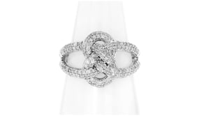 .75 ct. t.w. Diamond Woven Knot Ring in Sterling Silver