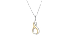 .15 ct. t.w. Diamond Infinity Pendant Necklace in Sterling Silver and 18kt Gold Over Sterling