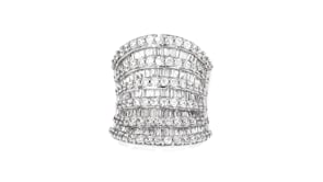 13.10 ct. t.w. CZ Multi-Row Ring in Sterling Silver