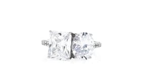 6.80 ct. t.w. CZ Toi et Moi Ring in Sterling Silver