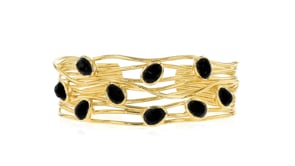 Onyx Highway Cuff Bracelet in 18kt Gold Over Sterling