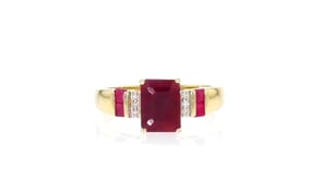 2.10 ct. t.w. Ruby Ring with Diamonds in 14kt Yellow Gold