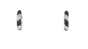 .50 ct. t.w. Black and White Diamond Striped Hoop Earrings in Sterling Silver