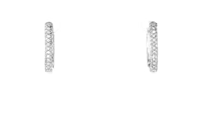 .50 ct. t.w. Diamond Paper Clip Link Hoop Earrings in Sterling Silver