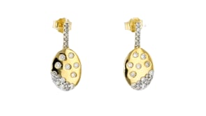 .50 ct. t.w. Scattered-Diamond Oval Drop Earrings in 18kt Gold Over Sterling