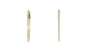 1.00 ct. t.w. Diamond Inside-Outside Oval Hoop Earrings in 14kt Yellow Gold