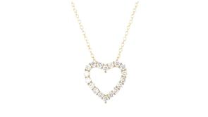 .50 ct. t.w. Lab-Grown Diamond Heart Pendant Necklace in 18kt Gold Over Sterling