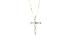 .50 ct. t.w. Lab-Grown Diamond Cross Pendant Necklace in 18kt Gold Over Sterling