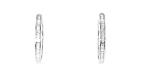 1.00 ct. t.w. Baguette Diamond Hoop Earrings in Sterling Silver