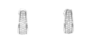 1.00 ct. t.w. Pave Diamond Hoop Earrings in Sterling Silver
