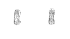 .50 ct. t.w. Pave Diamond Hoop Earrings in Sterling Silver