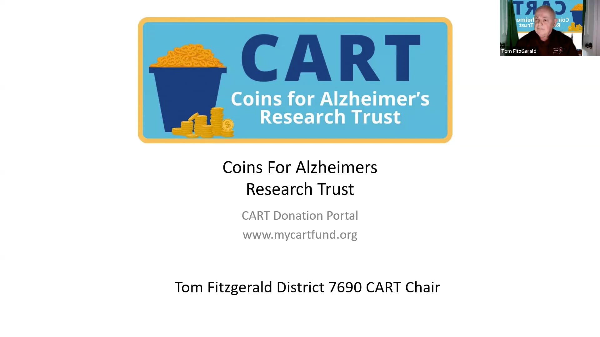 January 6th 2025 - Tom Fitsgerald on CART - Coins for Alzheimer's Research Trust