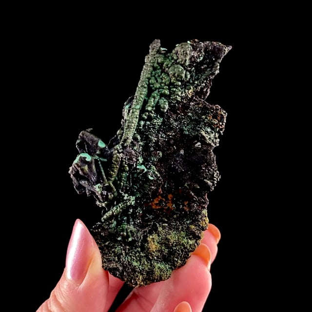 Malachite pseudomorph after Gypsum