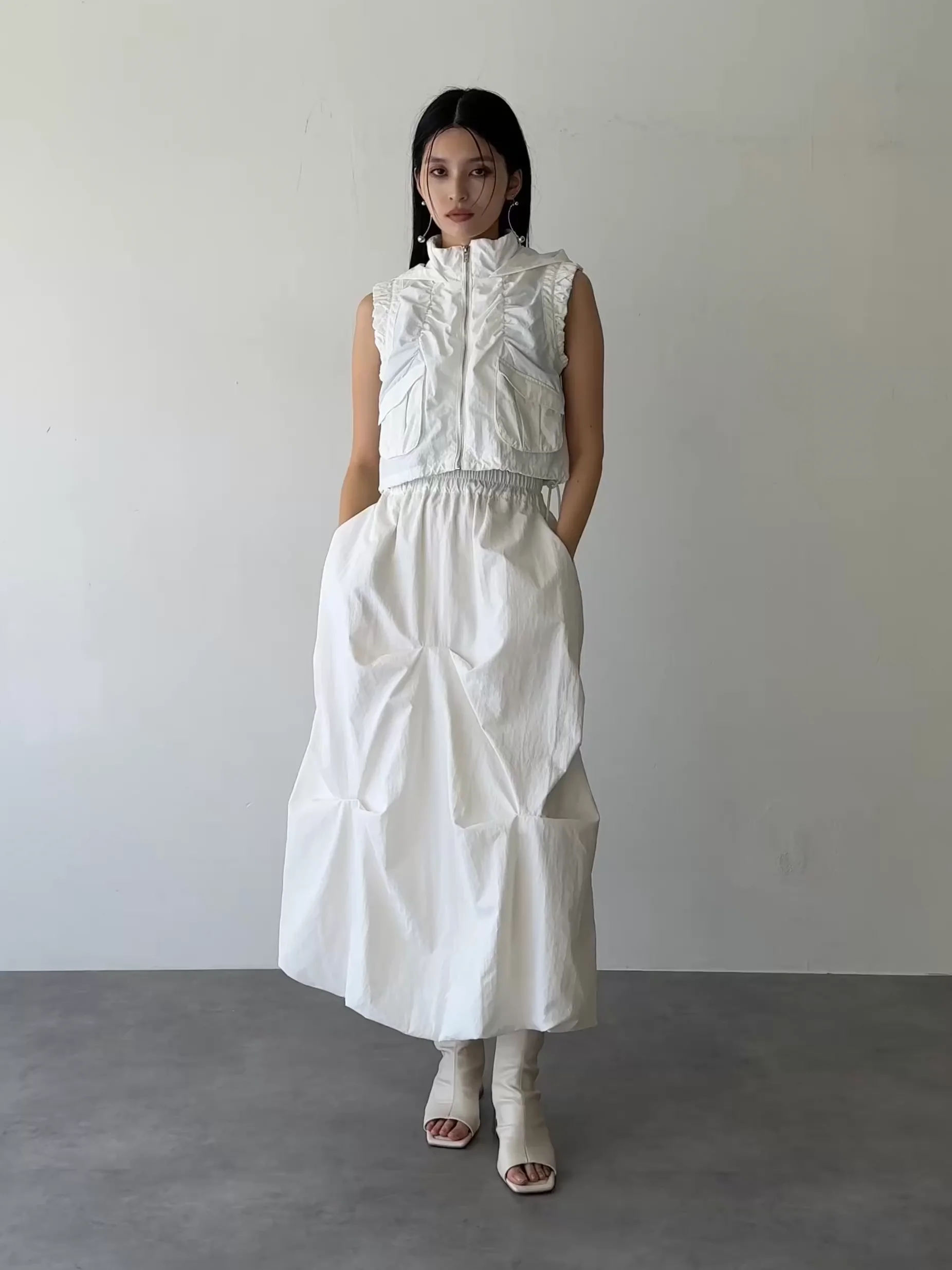 シャーリングフードベスト【セットアップ着用可】｜ムルーア