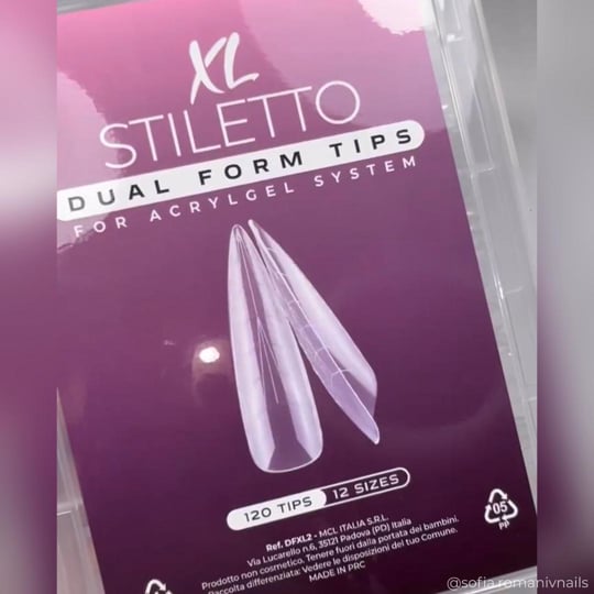 Video: XL STILETTO ACRYLGEL DUAL TIPS (DUAL SYSTEM FORMS) - 120PCS Video: XL STILETTO ACRYLGEL DUAL TIPS (DUAL SYSTEM FORMS) - 120PCS