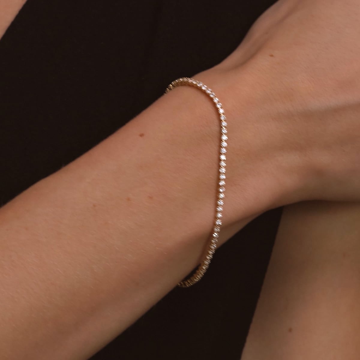 2 ctw Round Lab Grown Diamond Tulip Prong Tennis Bracelet - 7 Inches 14K White Gold, DE, VS1