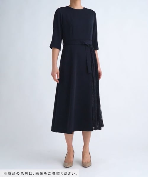 Andemiu＊アンデミュウ＊レース✕プリーツドレス 【WEB限定】バック 