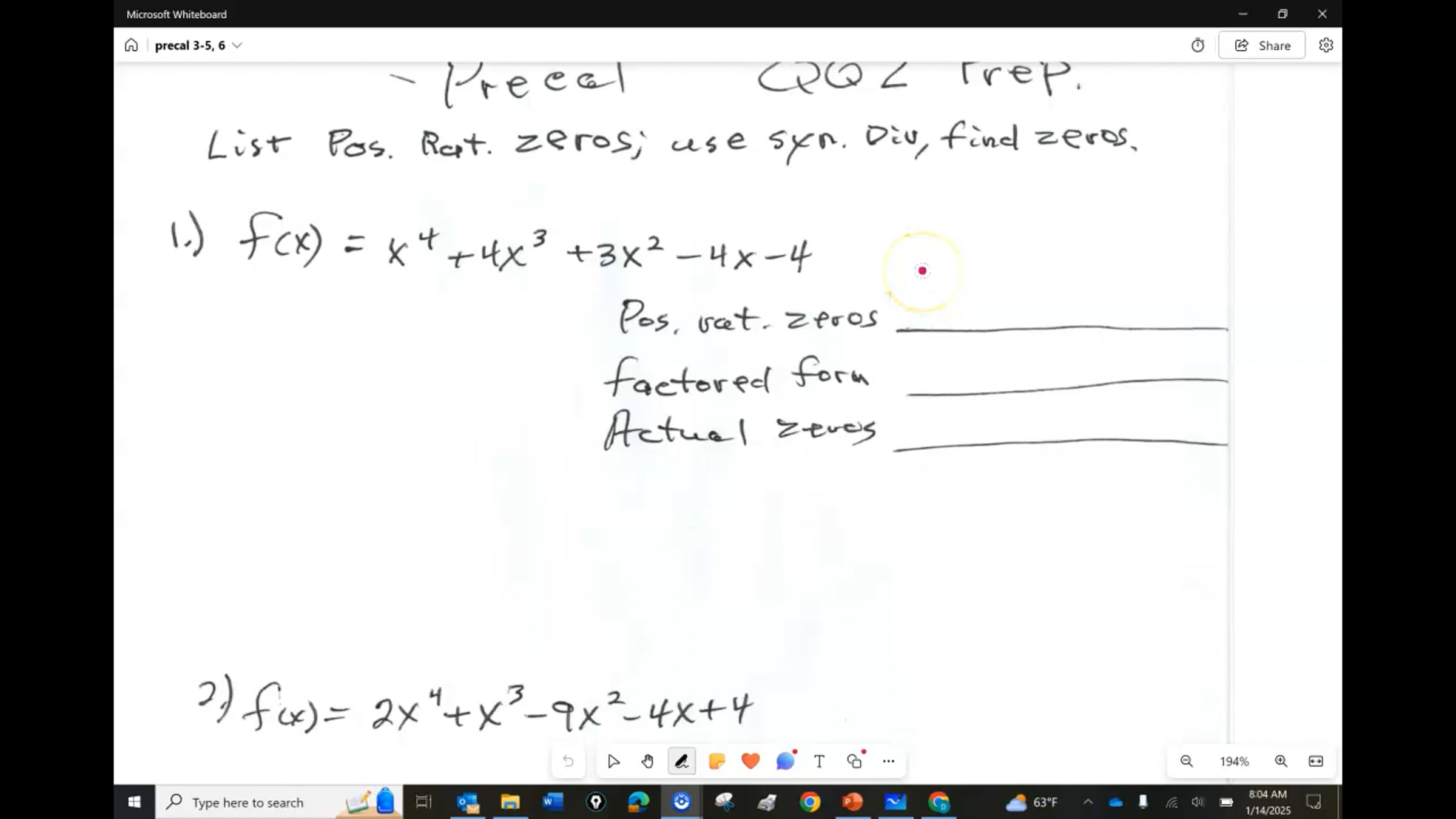 precal 24 QQ 2 prep